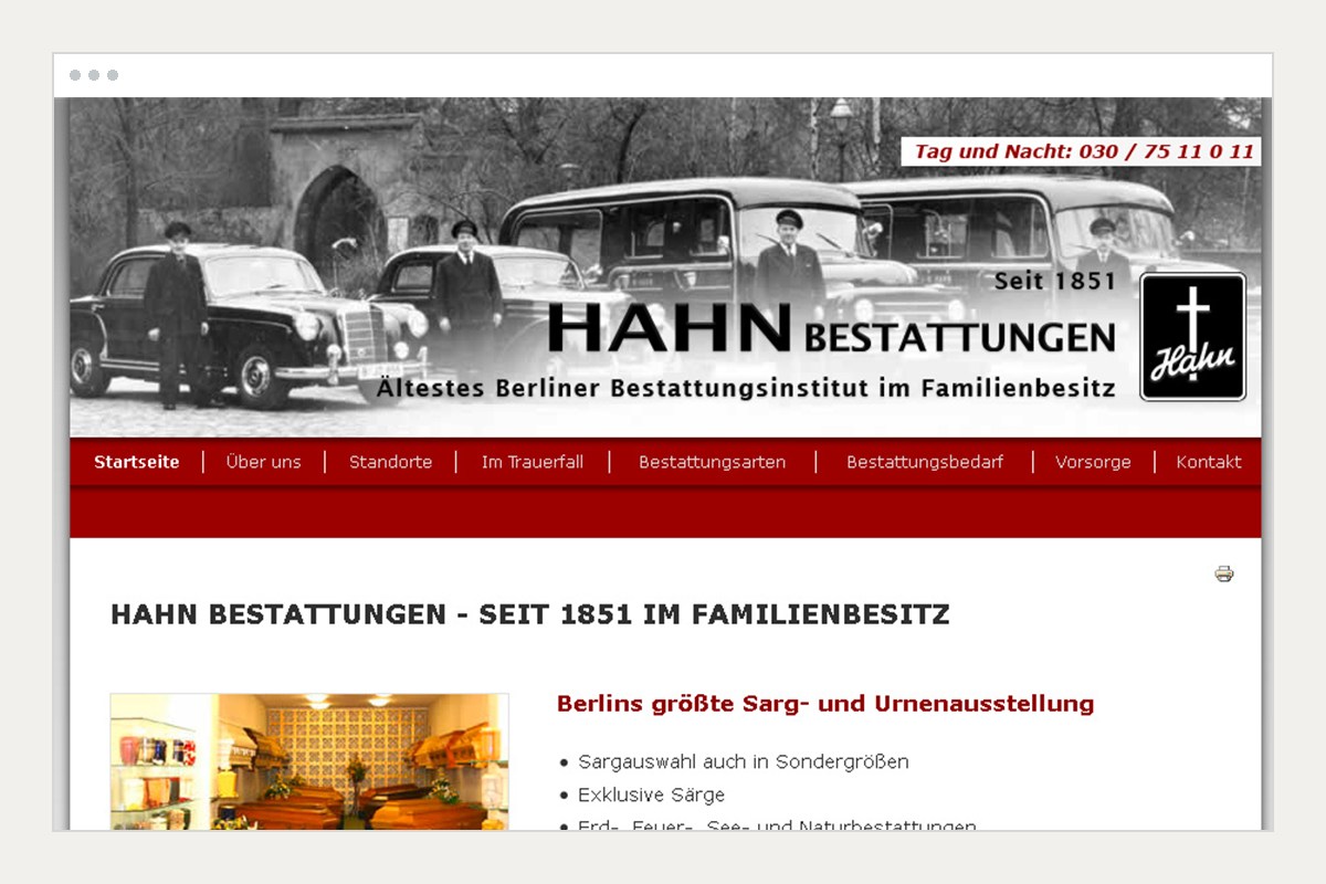 Projektansicht: HAHN Bestattungen, Berlin