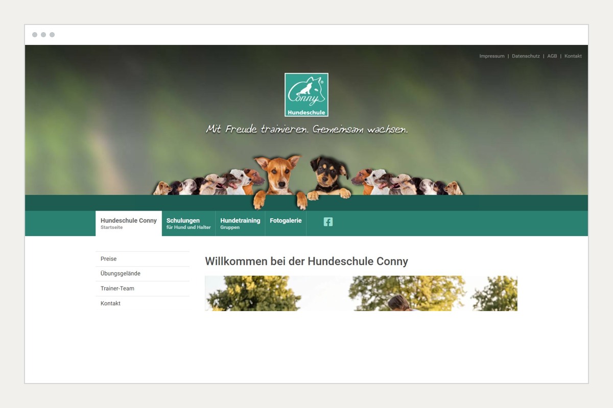 Projektansicht: Hundeschule Conny